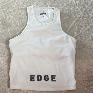 EDGE Ribbed White Sleeveless Top